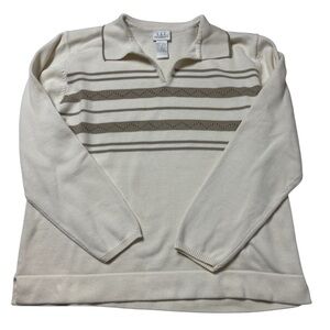 Cricket lane collection striped collard sweater